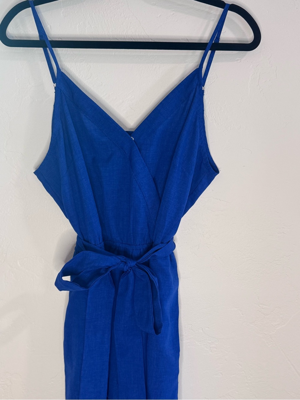 Flying Tomato Blue Wide Leg Wrap Jumpsuit Tie Waist